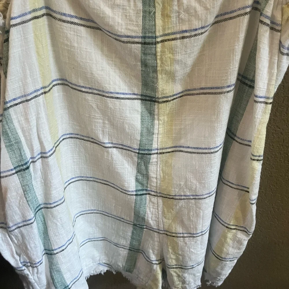 Urban Outfitters White Plaid Stripe Romper Size S. - Picture 4 of 5